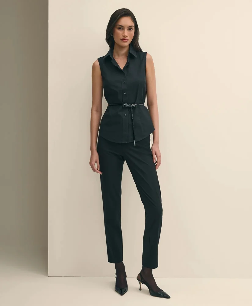 The Essentials Brooks Brothers Stretch Wool Slim Crop Pants - 1