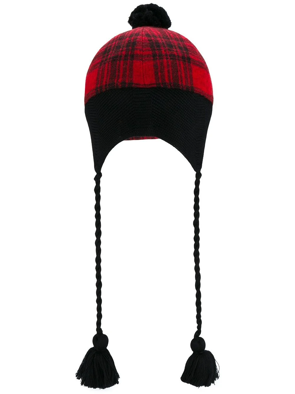 tartan tassel baseball cap - 1