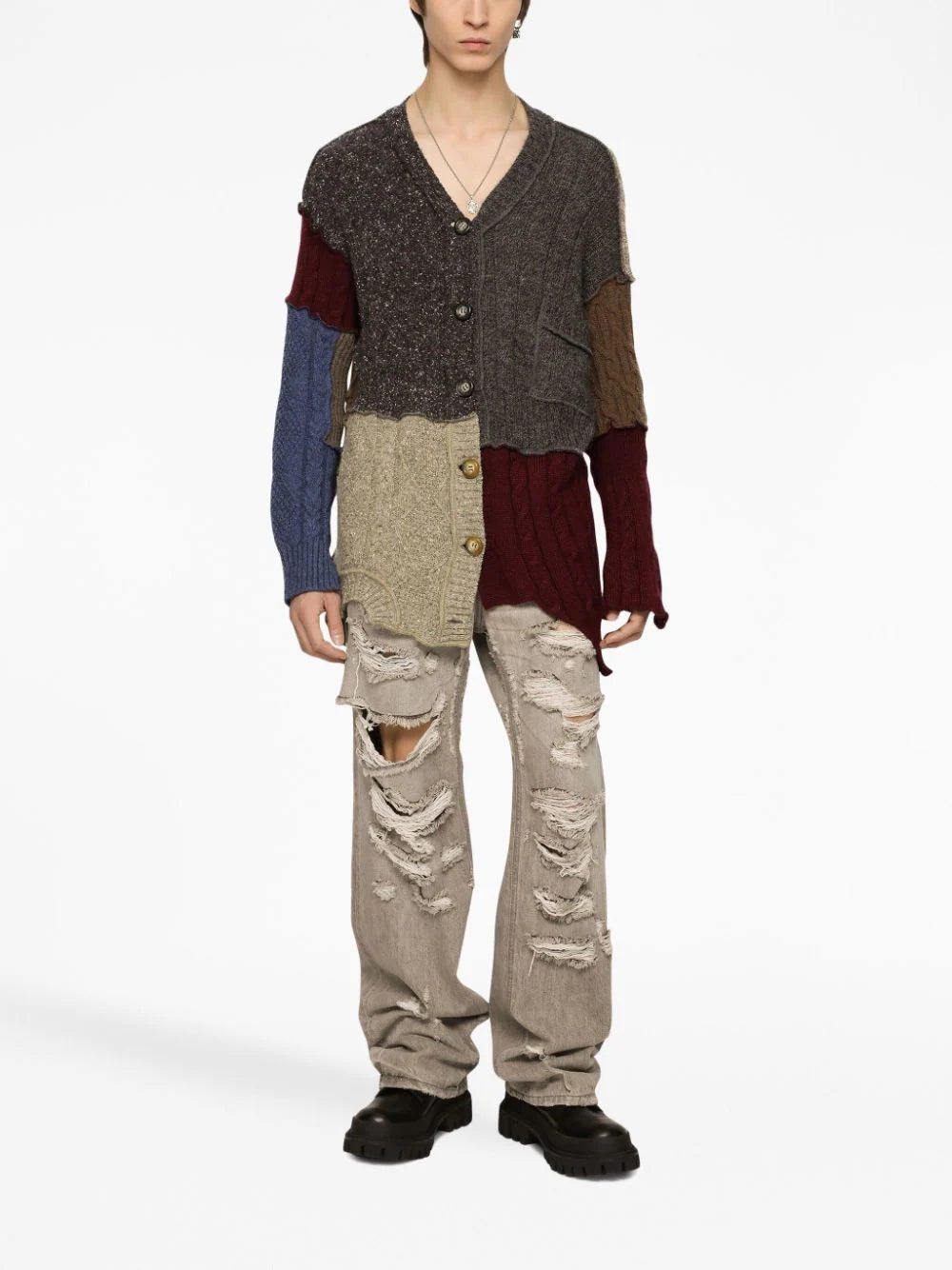 DISTRESSED STRAIGHT-LEG JEANS - 3