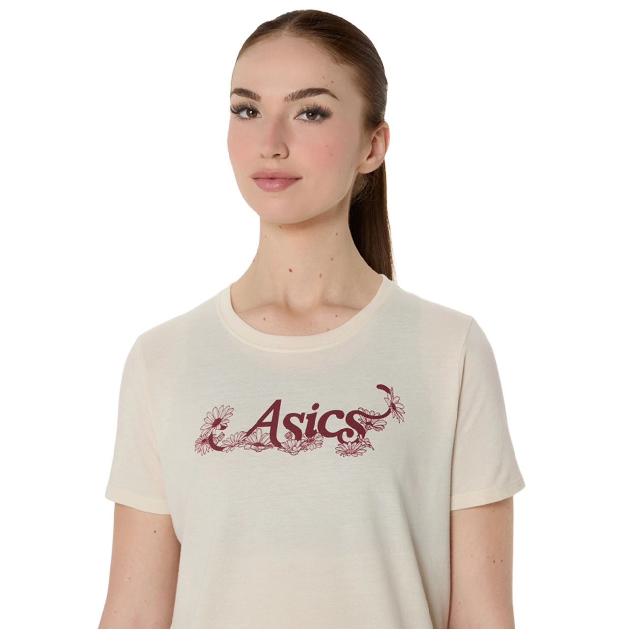 WOMEN'S ASICS FLORAL SLOGAN SHORT SLEEVE TEE - 4