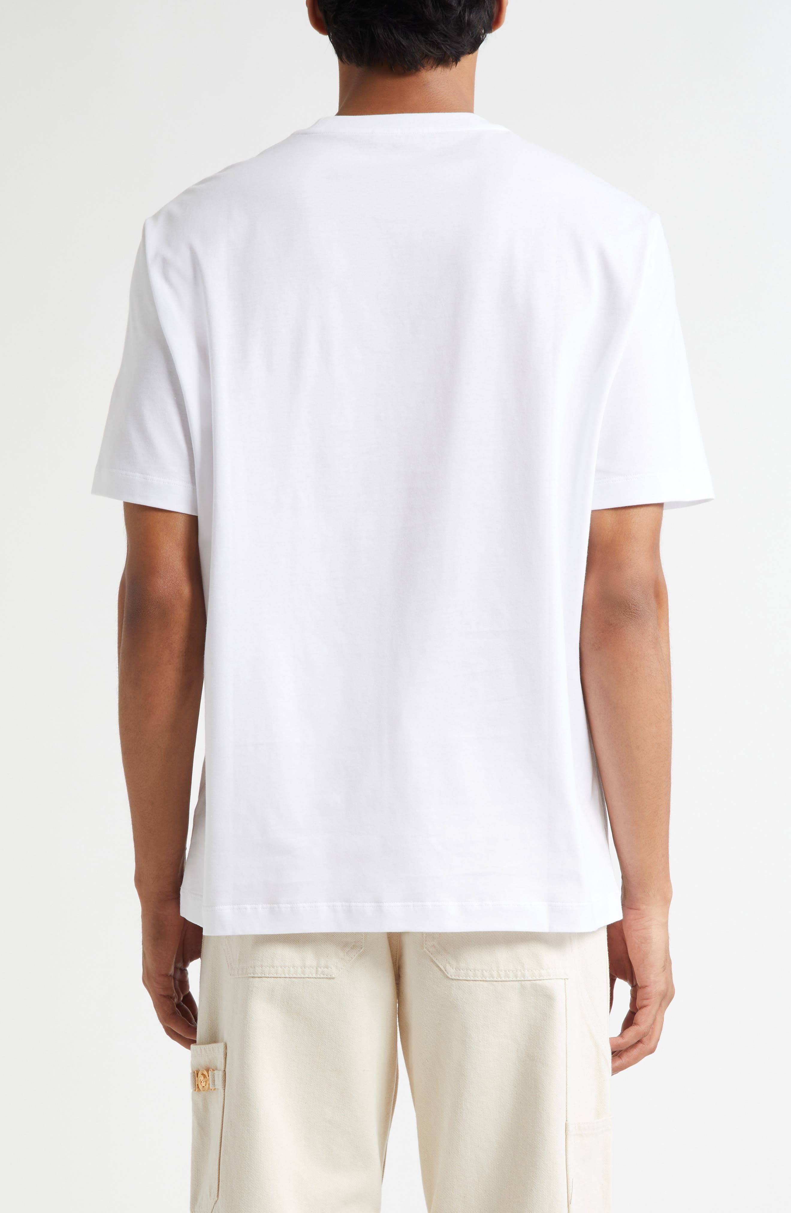 Versace Medusa Compact Cotton Jersey Graphic T-Shirt in Optical White at Nordstrom - 2