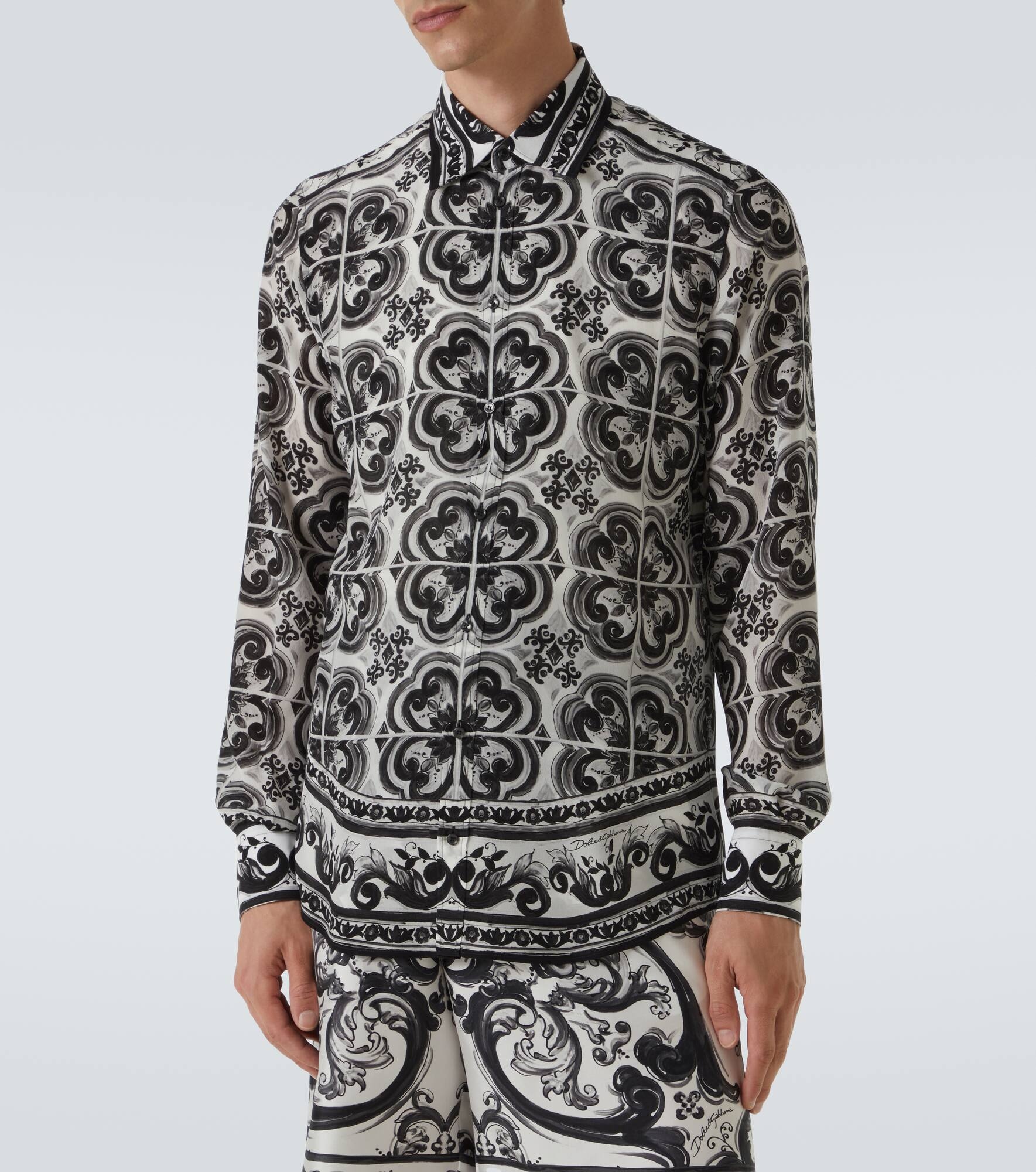 Martini Majolica silk twill shirt - 3