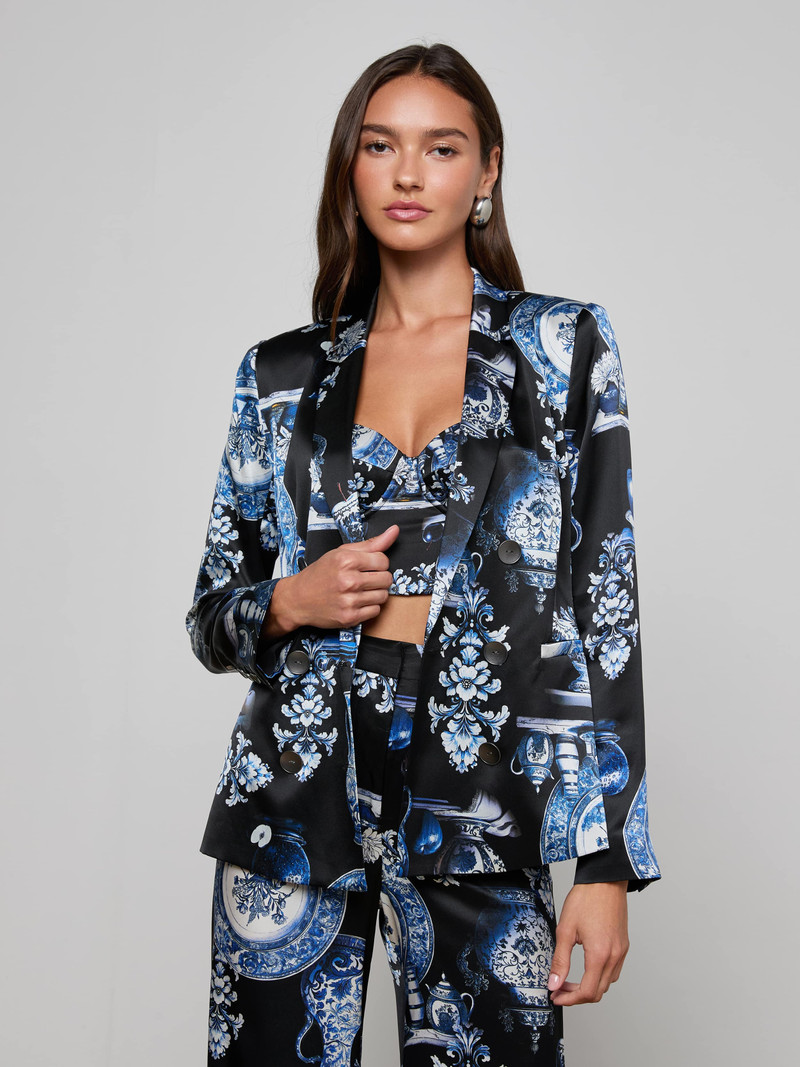 L'AGENCE Colin Silk Blazer outlook