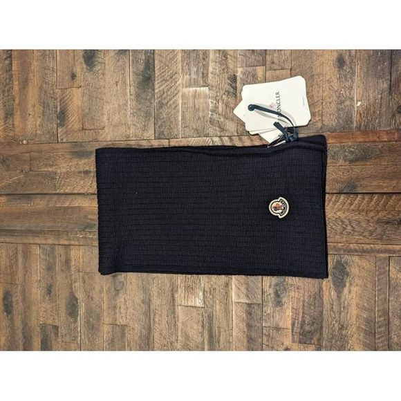 Moncler Women Blue Wool Logo Scarf/Wrap - 6