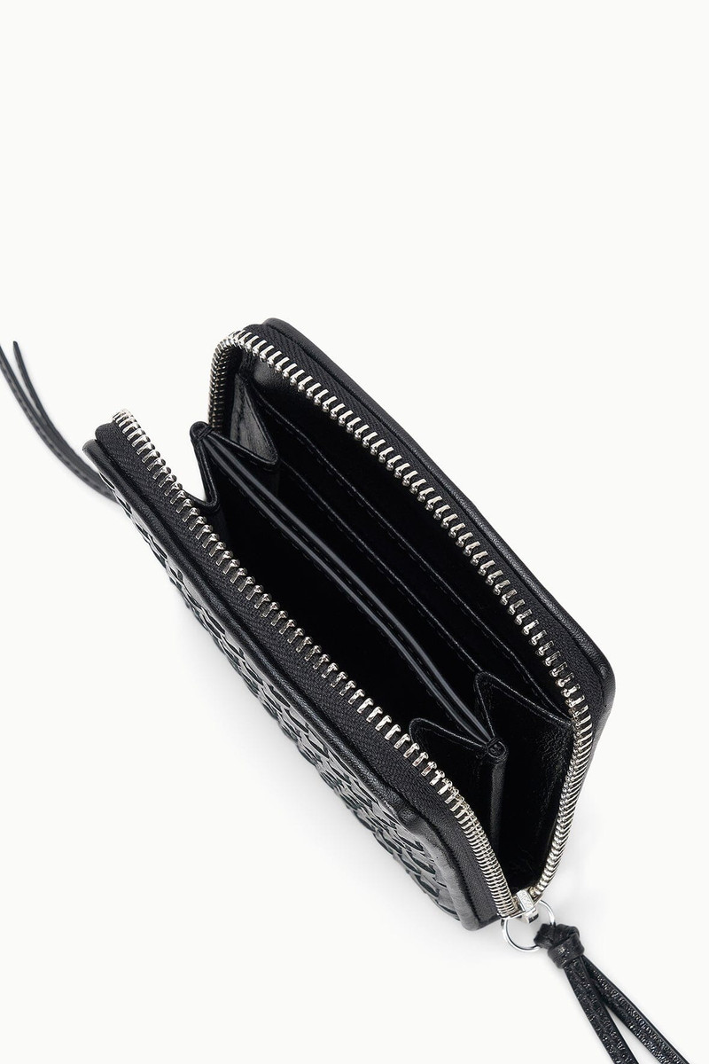 STAUD MAE HAND-WOVEN WALLET BLACK WOVEN 4