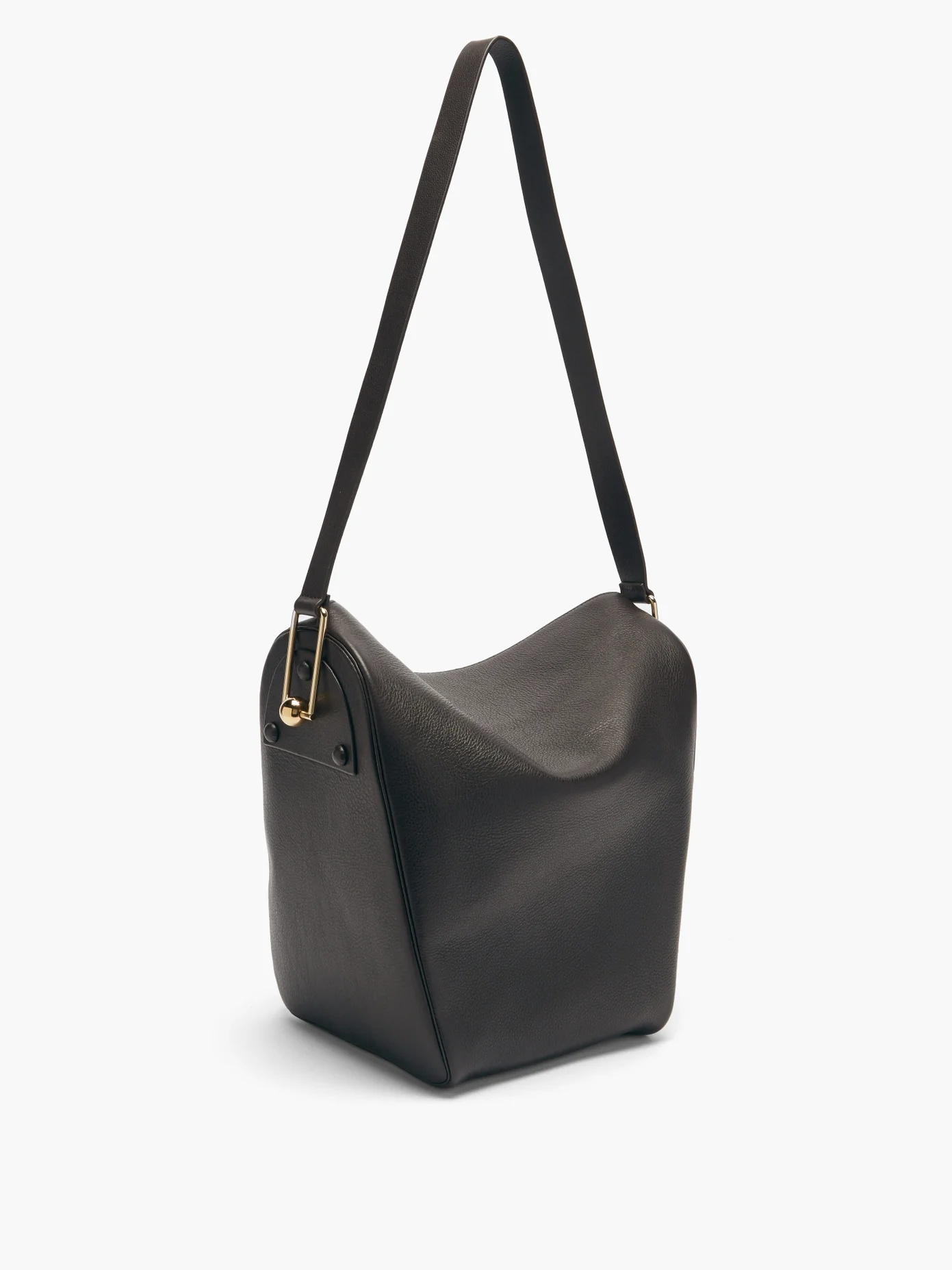 Folded medium leather shoulder bag - 4