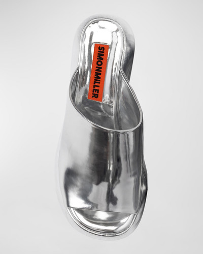 SIMONMILLER Cloudy Vegan Metallic Platform Slide Sandals outlook