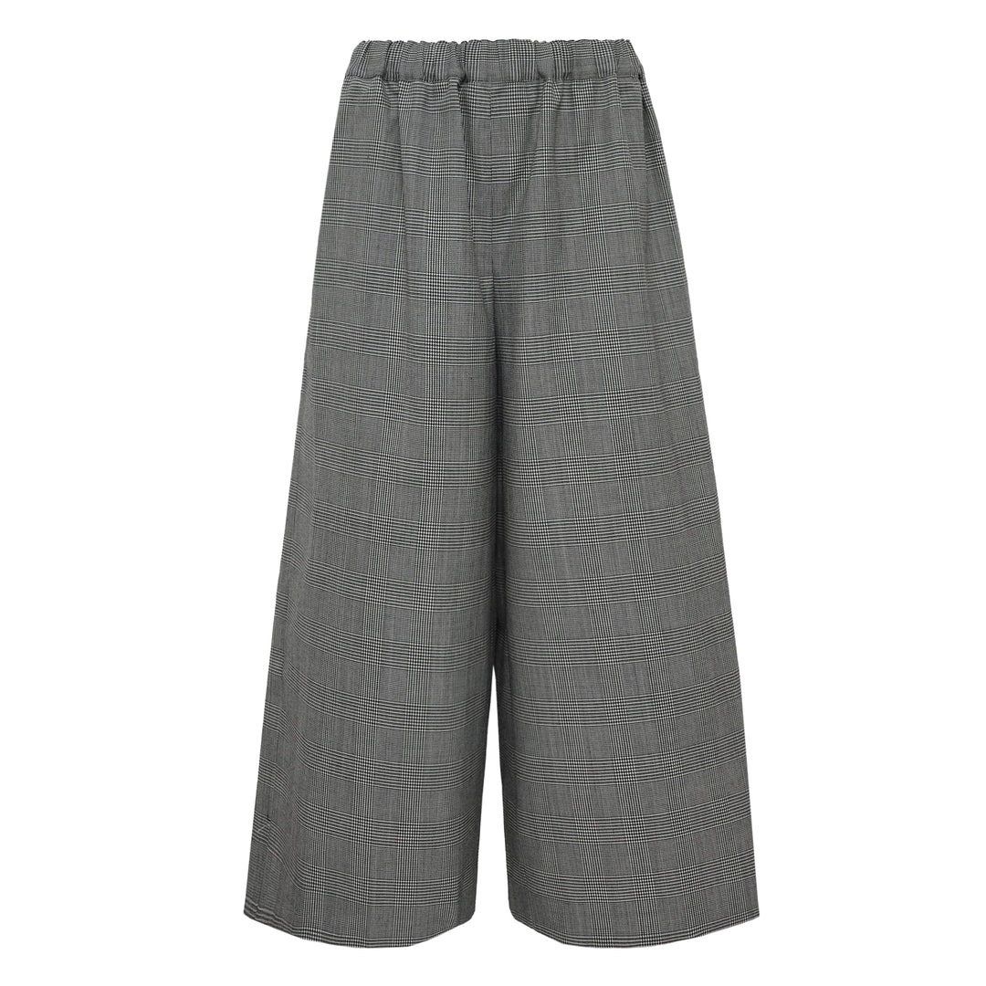 Wool Glen Check Wide Pants - 1