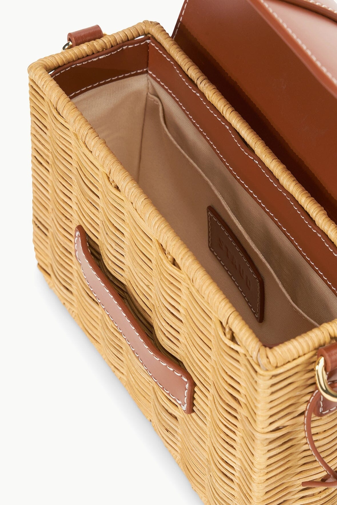 STAUD CHARLI WICKER CROSSBODY BAG NATURAL - 8