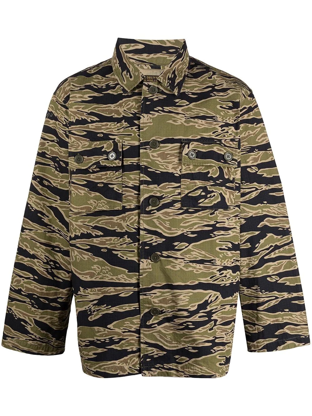 camouflage-print shirt jacket - 1