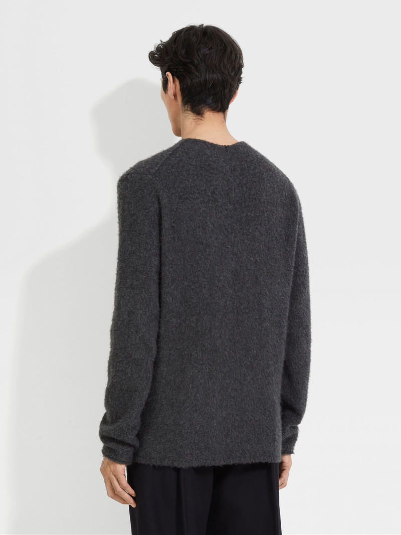 DARK GREY MÉLANGE OASI CASHMERE CREWNECK 5
