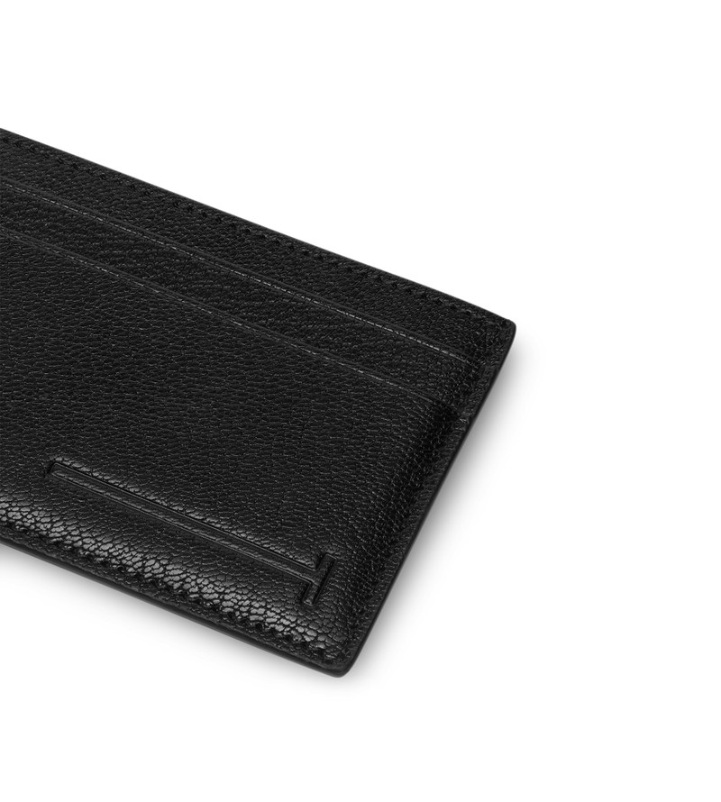 SUPPLE GRAIN LEATHER ELONGATED T LINE CLASSIC CARD HOLDER 3