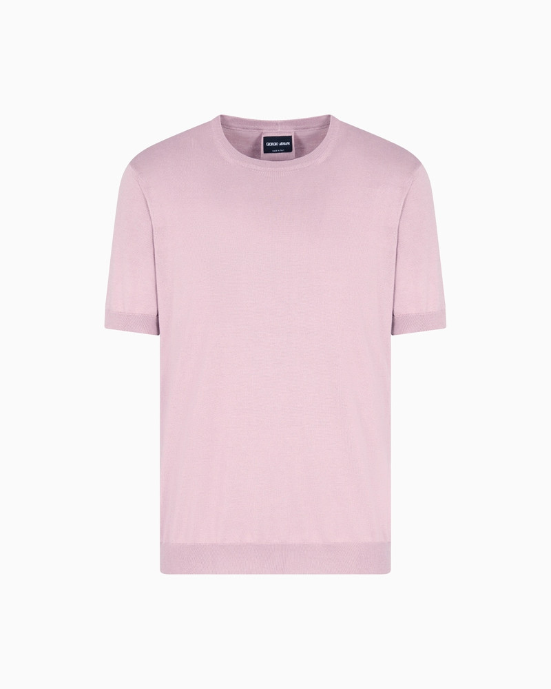 SHORT-SLEEVED, CREW-NECK JUMPER IN SILK AND COTTON 1