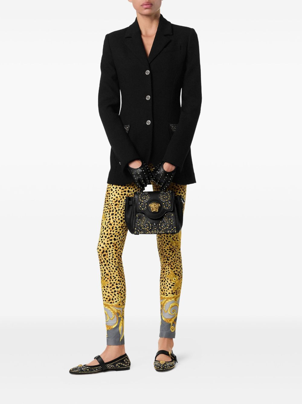 baroque-print leggings - 2