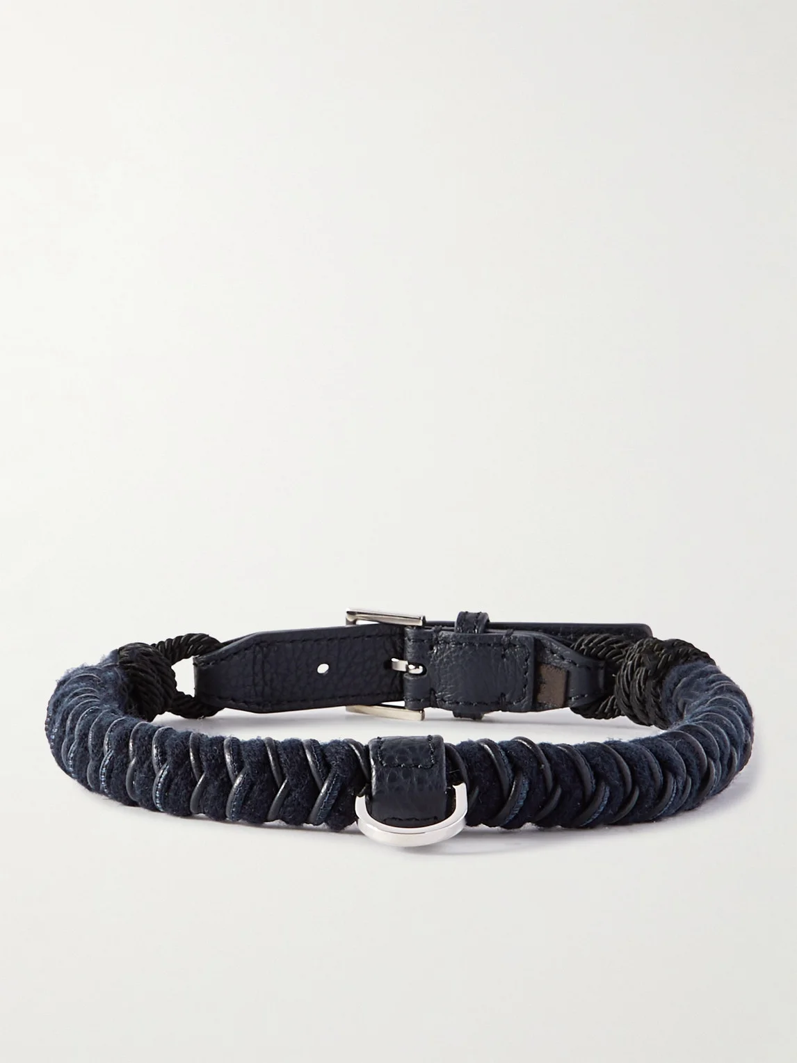 Scooby Large Woven Cord and Leather Dog Collar - 1