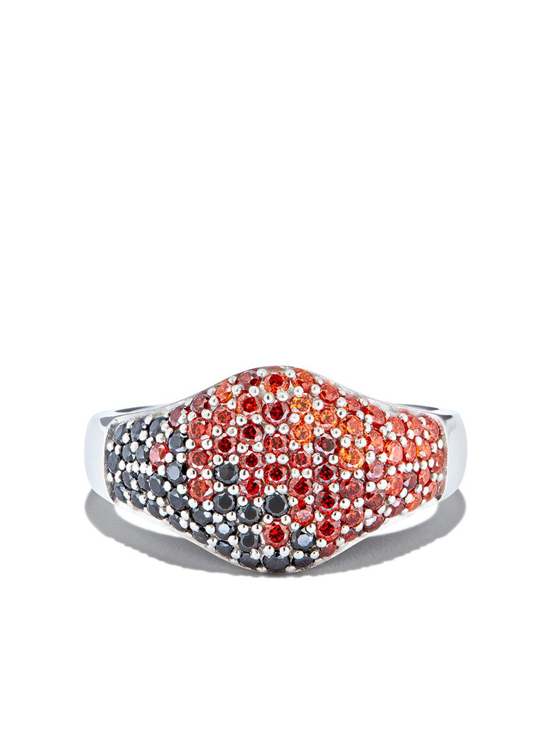 TOM WOOD gradient crystal-embellished ring outlook