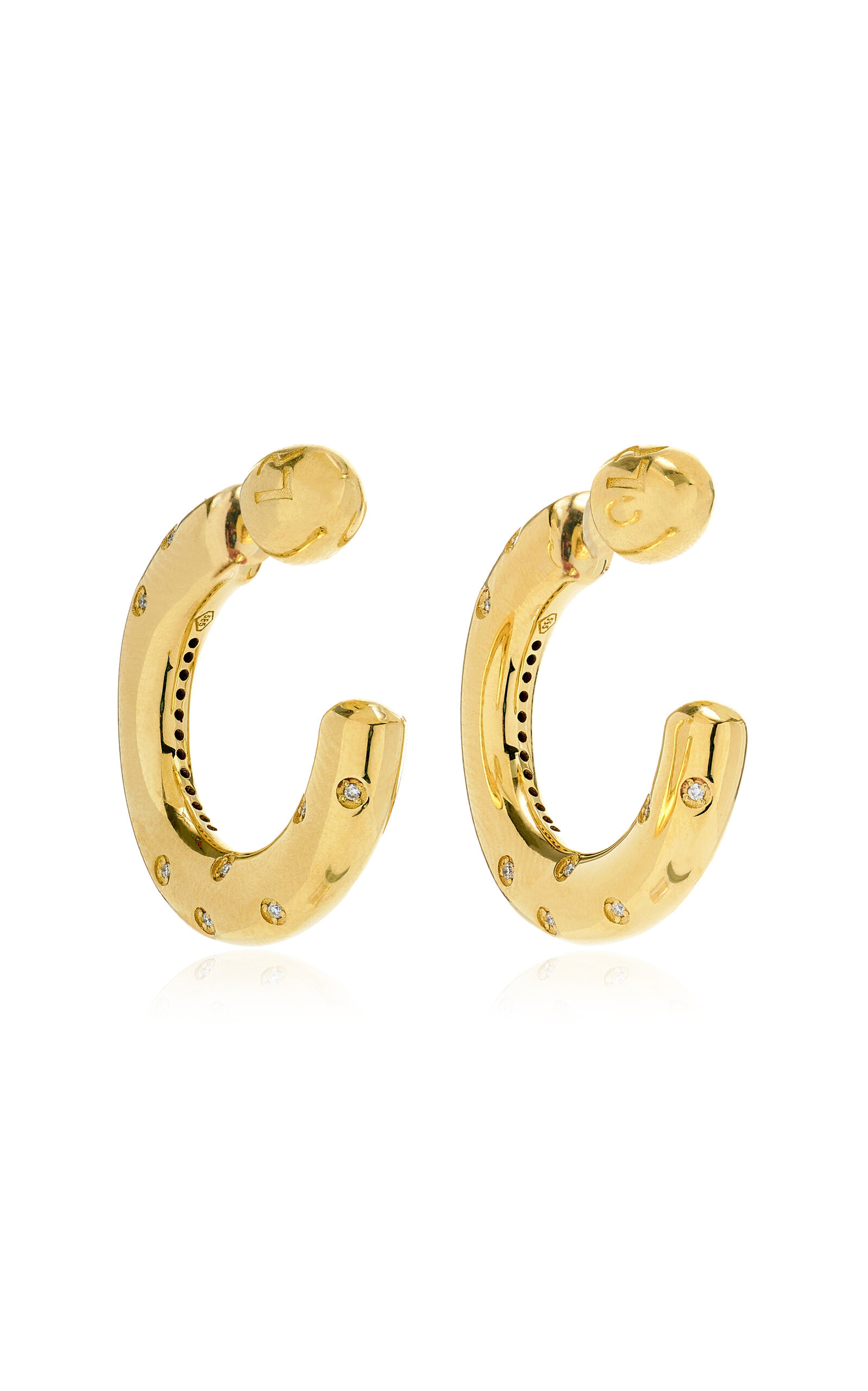 Peggy 14K Yellow Gold Diamond Earrings gold - 3