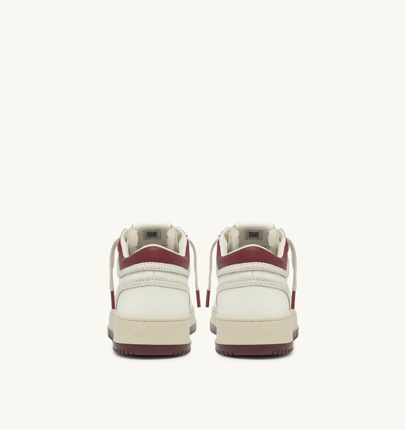 MED-WAY SNEAKERS IN LEATHER COLOR MARSHMALLOW AND SYRAH - 4