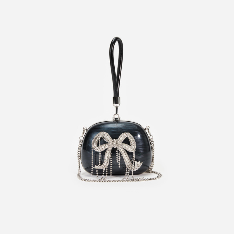 Black Pearl Top Handle Clutch Bag 4