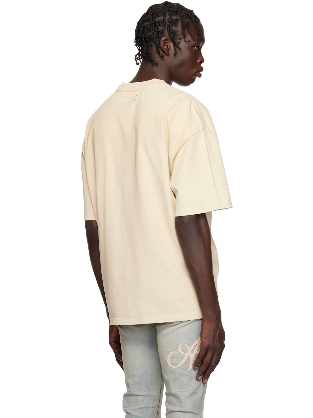 Beige Vintage Wash Pegasus T-shirt - 3