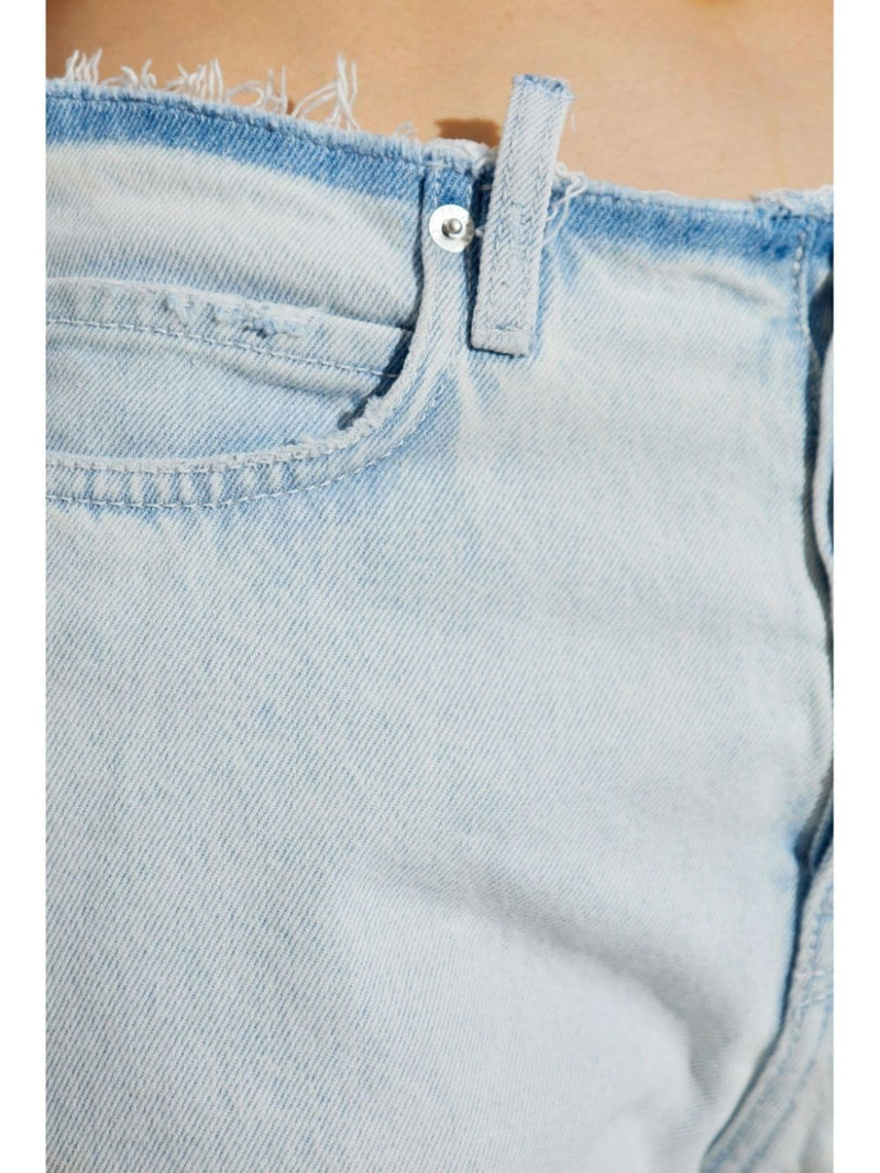 distressed contrasting trim jeans 5