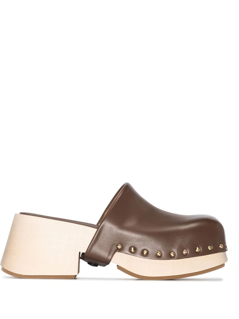stud-detail square toe clogs - 1
