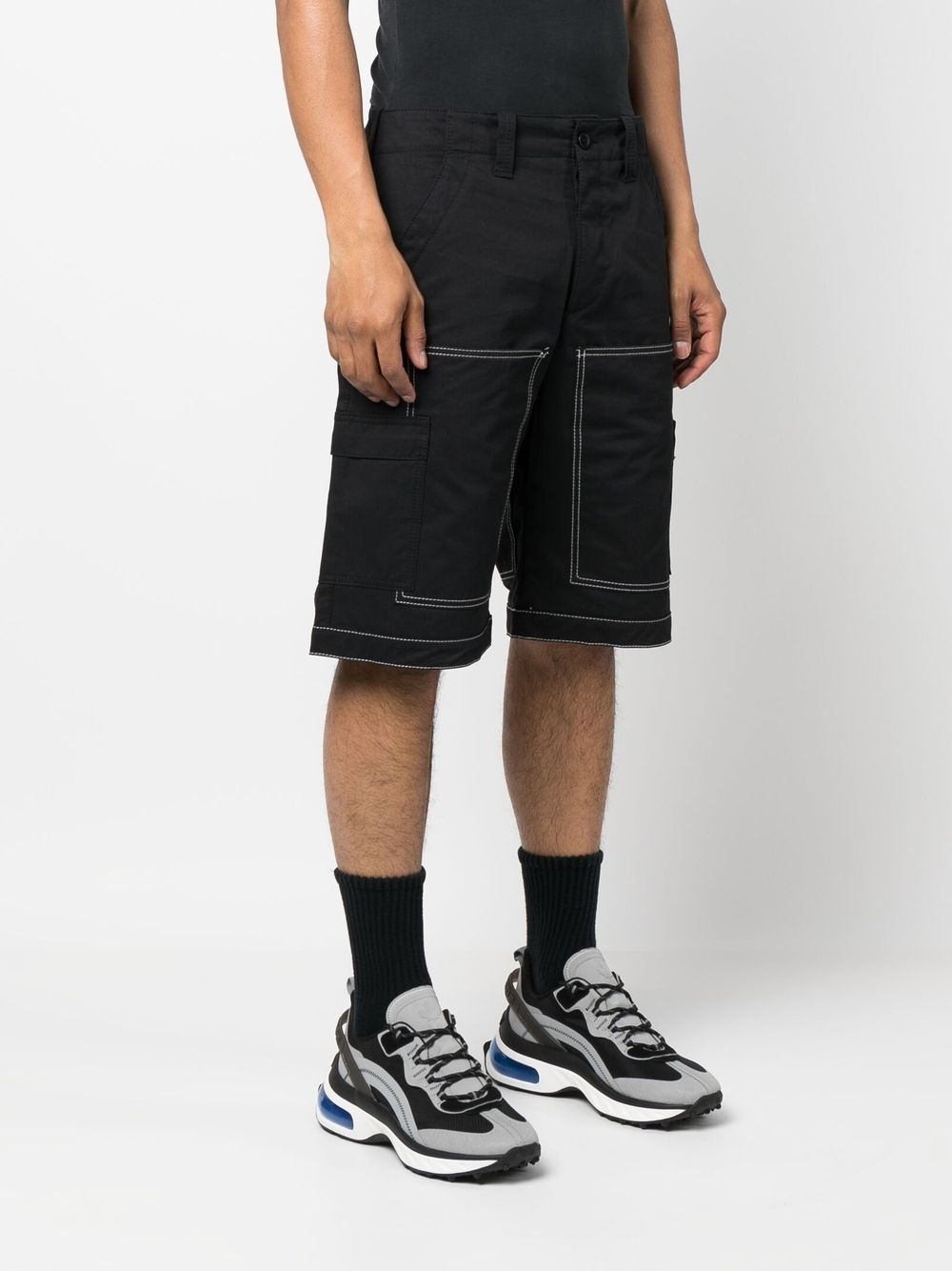 contrast-stitching bermuda shorts - 3