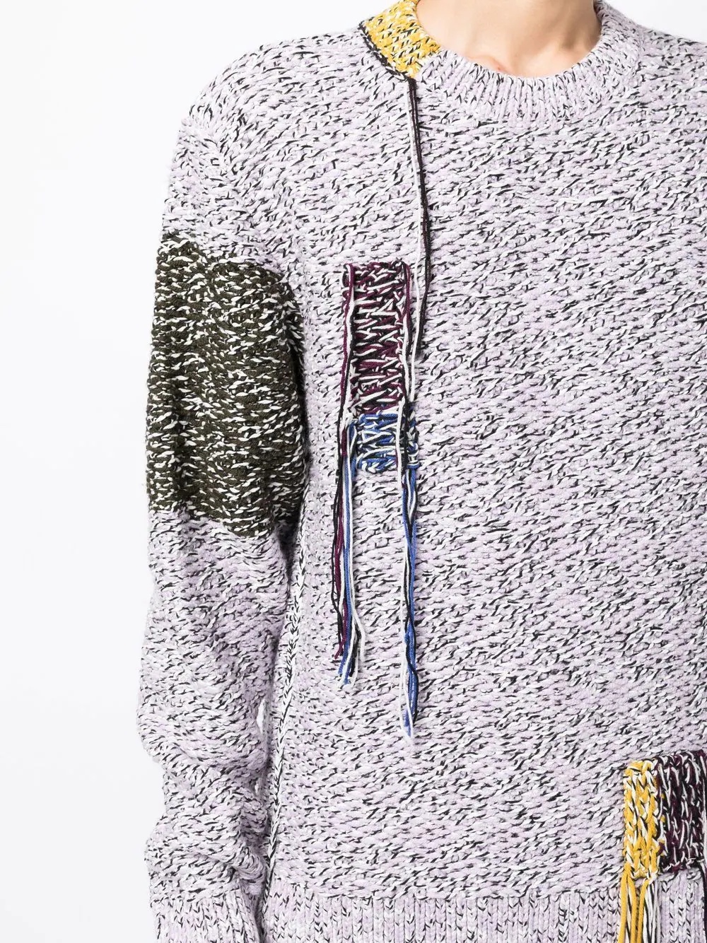 fringed marl-knit jumper - 5