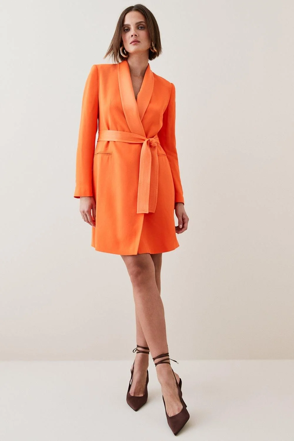 Tailored Tuxedo Wrap Mini Dress - 1