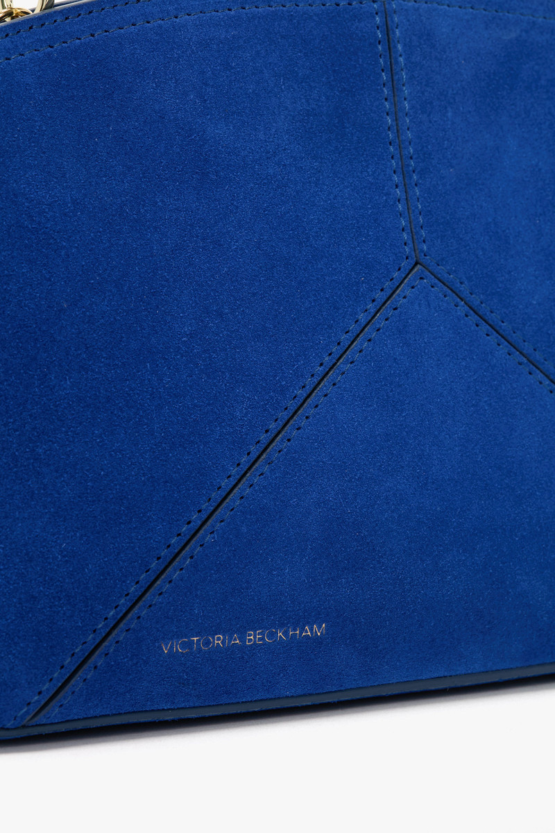 Victoria Crossbody Bag In Sapphire Blue Suede 4