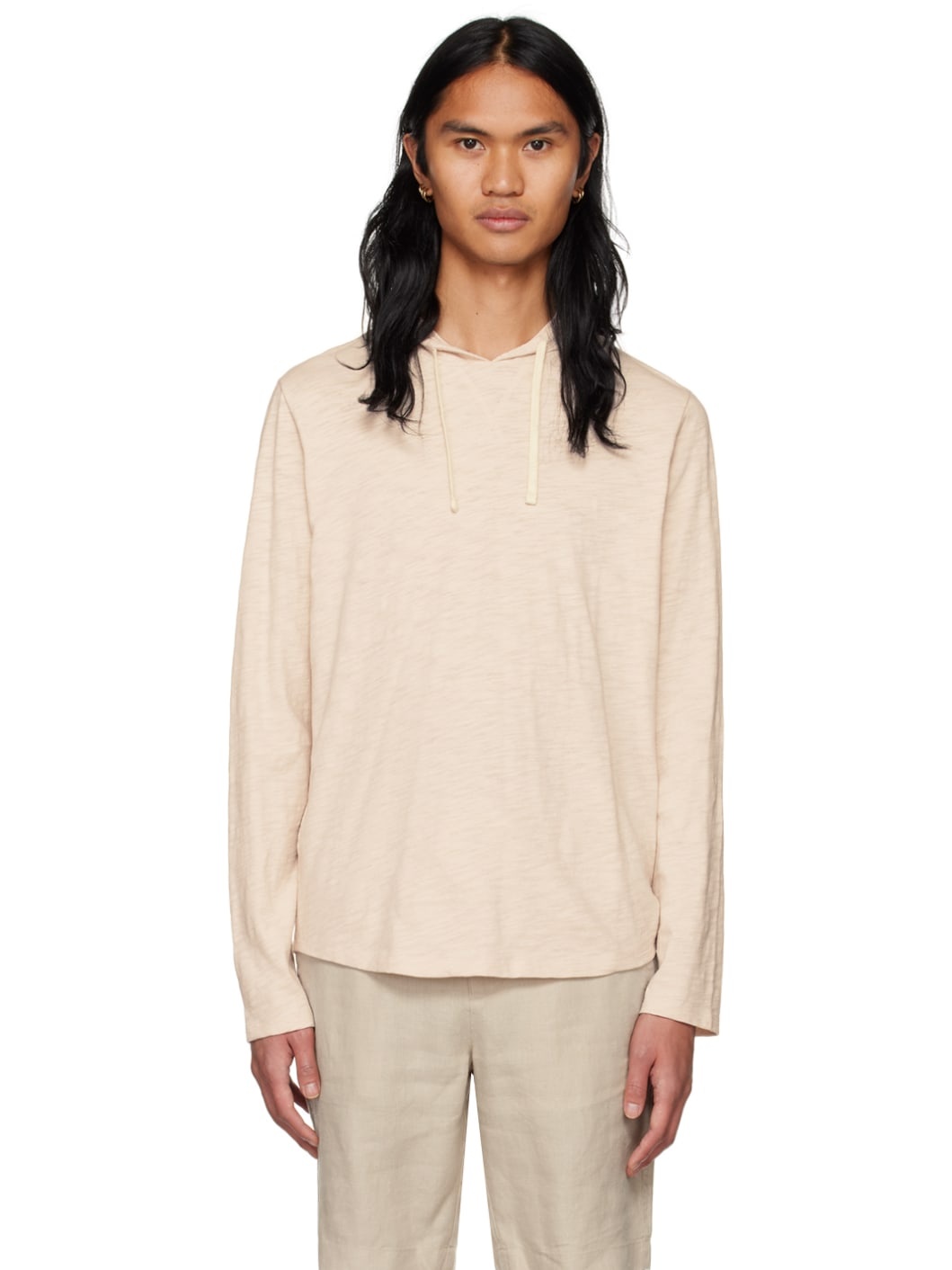 Pink Textured Hoodie - 1