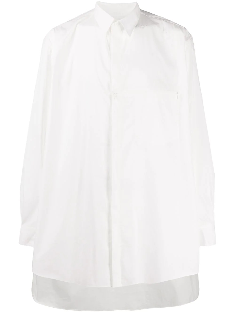 asymmetric-pockets oversized shirt - 1