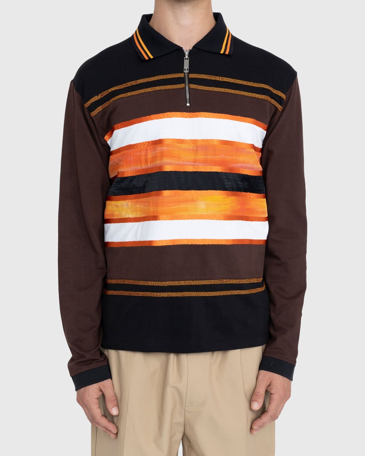 Ahluwalia – Mae Long-Sleeve Polo Brown - 2