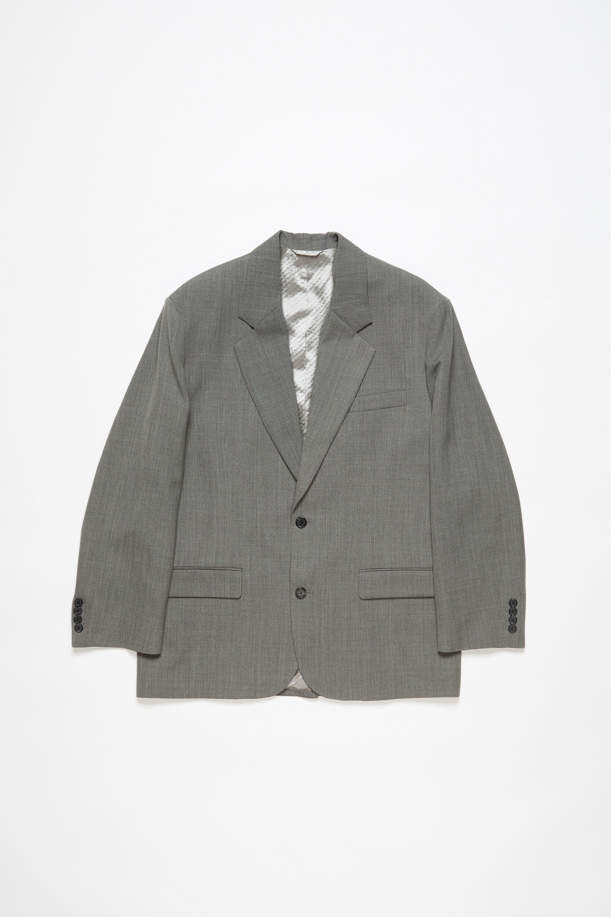 Relaxed fit suit jacket - Grey Melange - 1