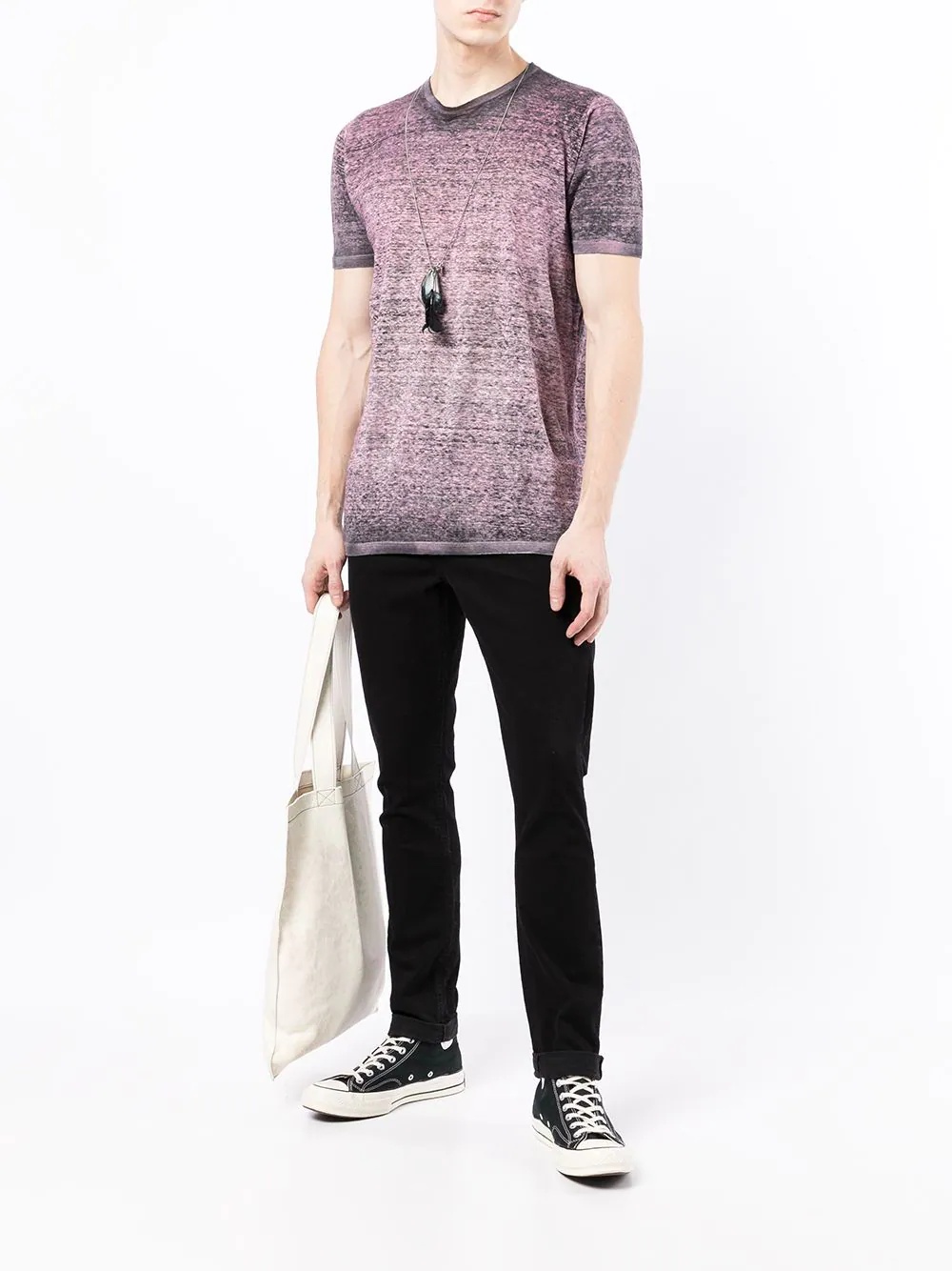 round-neck linen T-shirt - 2