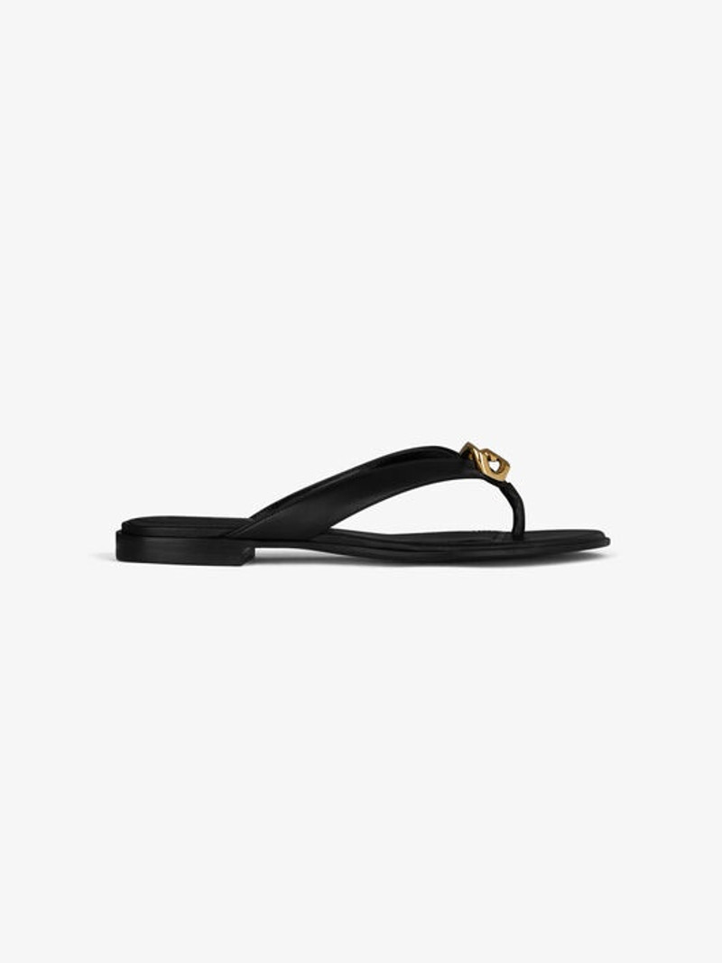 G CHAIN BUCKLE SANDALS IN LEATHER - 1