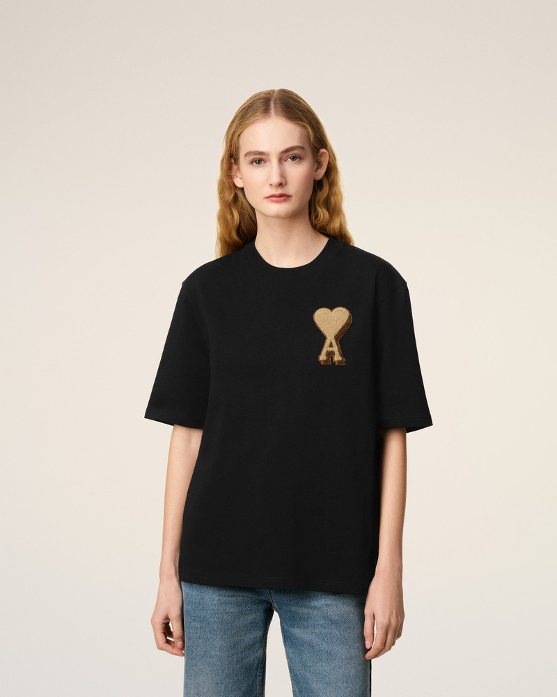 BLACK COTTON AMI DE COEUR T-SHIRT 3