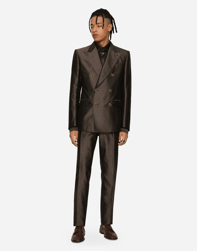 Dolce & Gabbana Shantung silk double-breasted Sicilia-fit suit outlook