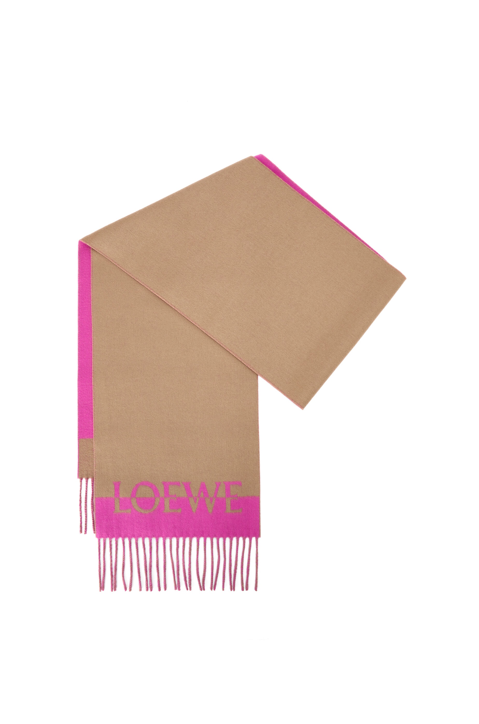 Bicolour LOEWE scarf in wool and cashmere - 3