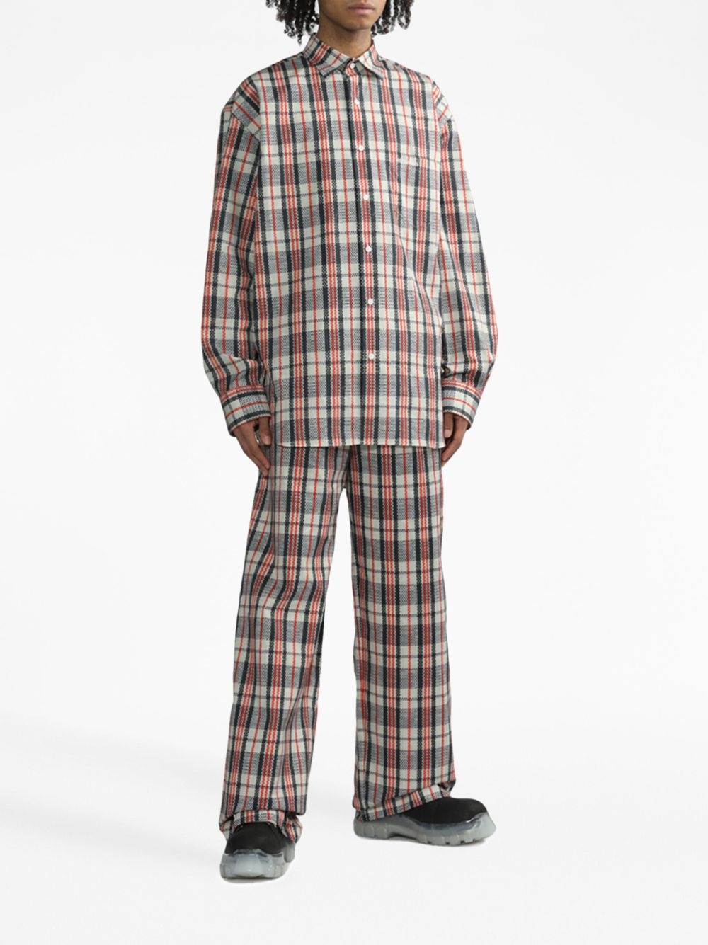 plaid-checked cotton shirt - 2