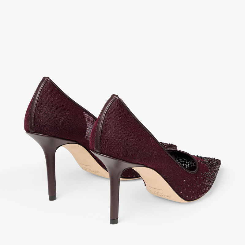 JIMMY CHOO Love 85
Deep Merlot Mesh Pumps with Galaxy Crystal outlook