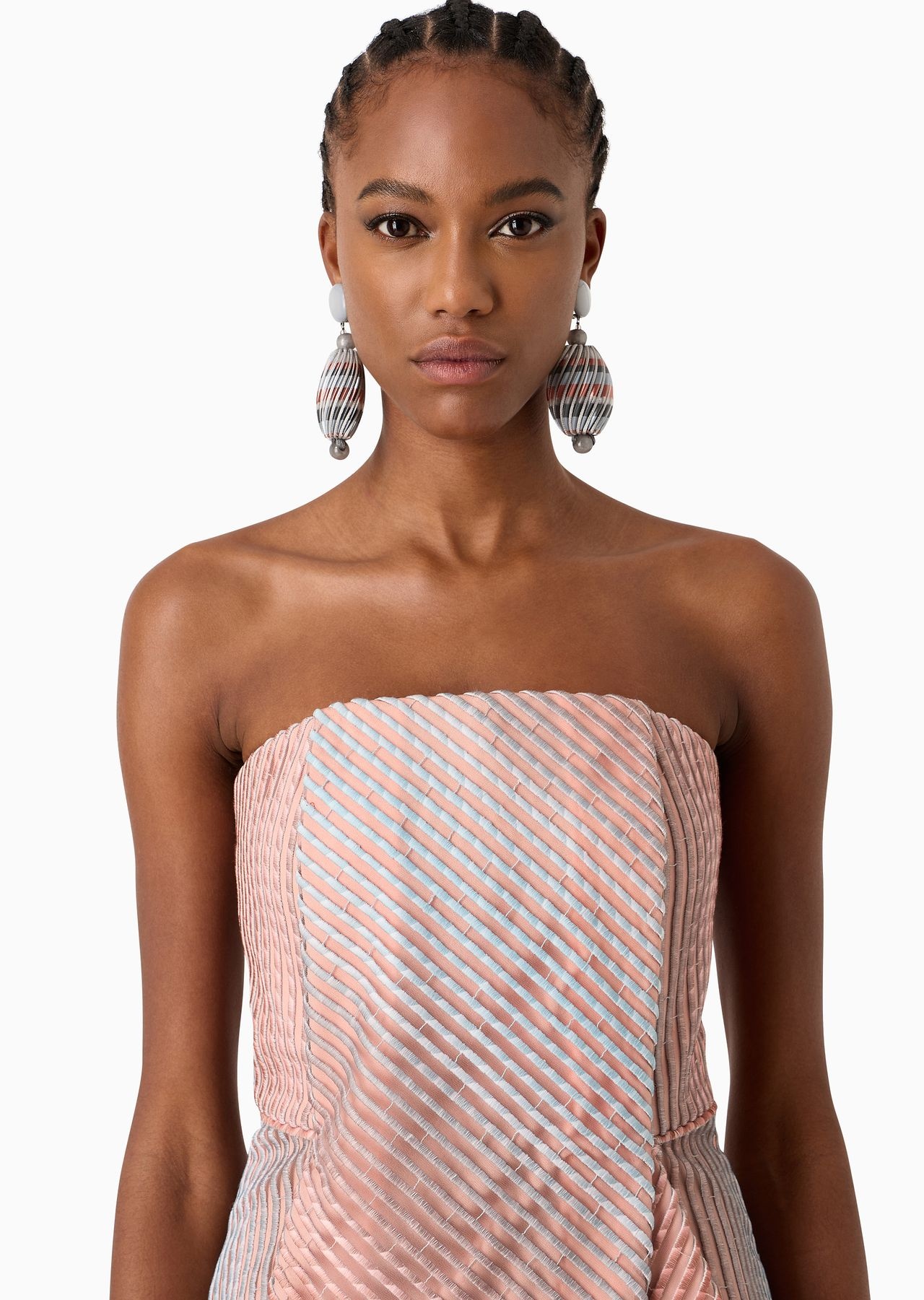 Embroidered, gradient fabric bustier dress - 5