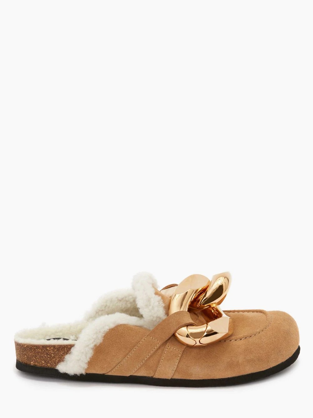 WOMEN’S SHEARLING CHAIN LOAFER MULES - 1