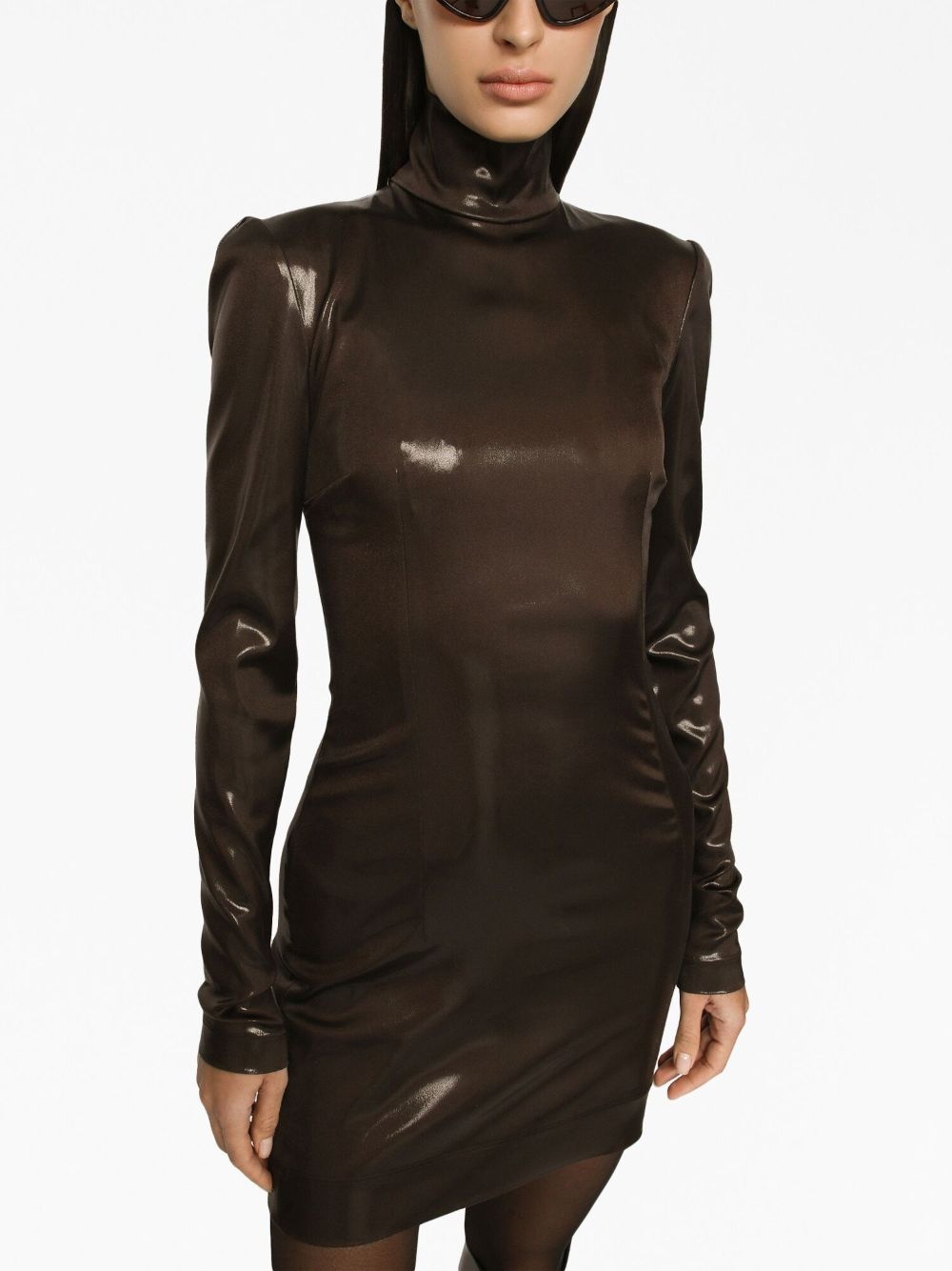 long-sleeve high-shine dress - 5