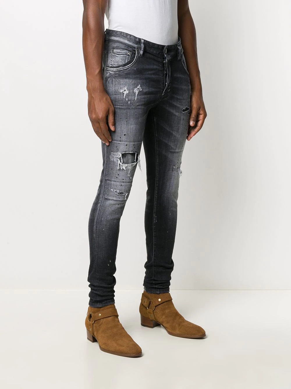 distressed-effect skinny-fit jeans - 3