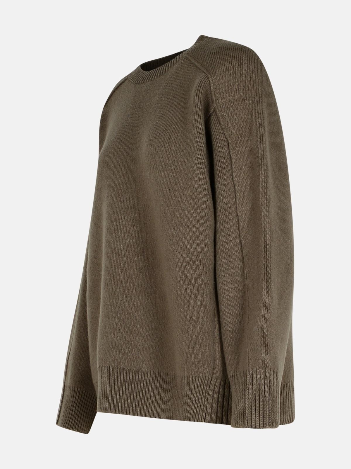 BEIGE WOOL BLEND SWEATER - 2