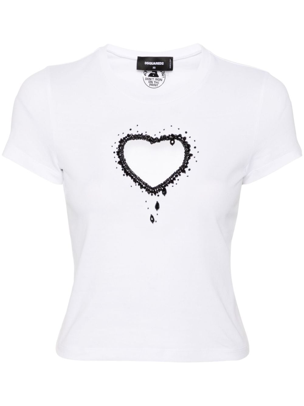 beaded-heart T-shirt - 1