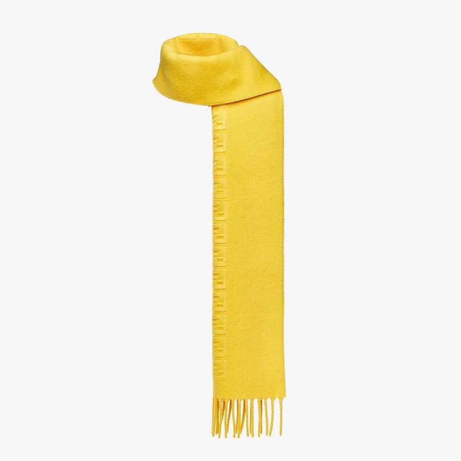 Yellow cashmere scarf - 2