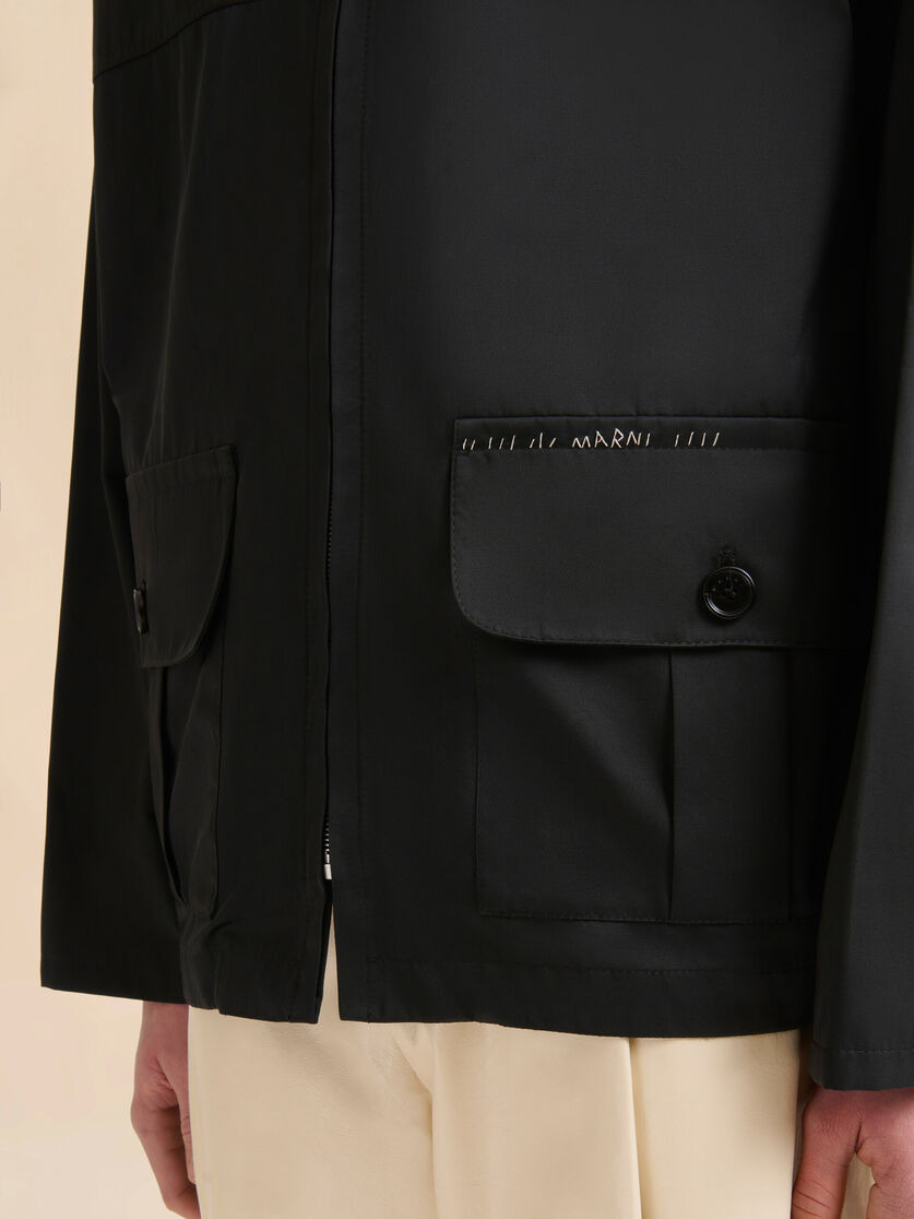 BLACK WATER-REPELLENT TAFFETA JACKET - 5