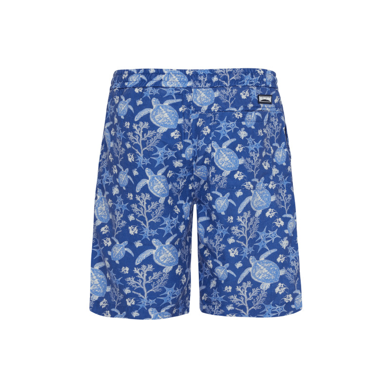 Men Linen Bermuda Shorts X-ray Turtle 2